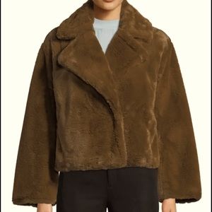 Vince Plush Faux-Fur Coat in excellent condition